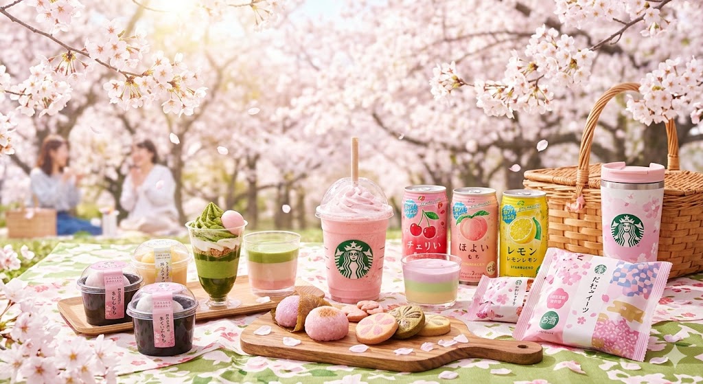お花見の飲み物・スイーツ特集|スタバ・コンビニ・限定コラボまとめ